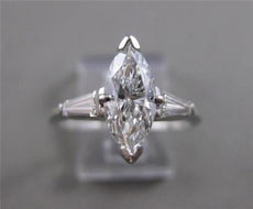 ESTATE 1.51CTW MARQUISE DIAMOND PLATINUM CLASSIC ENGAGEMENT RING EGL USA #18830