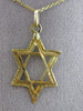 ESTATE 14K YELLOW GOLD HANDCRAFTED STAR OF DAVID FLOATING PENDANT & CHAIN #24971