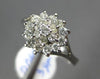 ESTATE .45CT ROUND CUT DIAMOND 14K WHITE GOLD 3D CLASSIC FLOWER CLUSTER FUN RING