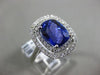 ESTATE LARGE 5.03CT DIAMOND & AAA TANZANITE 18KT WHITE GOLD HALO ENGAGEMENT RING