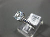 ESTATE .80CT AAA AQUAMARINE 14KT WHITE GOLD 3D SQUARE SOLITAIRE PROMISE RING