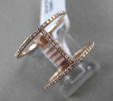ESTATE WIDE .30CT DIAMOND 14KT ROSE GOLD 3D DOUBLE CONNECTED LOVE RING F/G VS