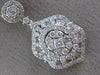 ESTATE LARGE 2.30CT DIAMOND 18KT WHITE GOLD 3D FILIGREE MULTI SHAPE DROP PENDANT