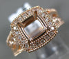 ESTATE LARGE .20CT DIAMOND 14KT ROSE GOLD 3D MILGRAIN SEMI MOUNT ENGAGEMENT RING