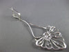 ESTATE LARGE .80CT DIAMOND 14KT WHITE GOLD FLOWER OPEN FILIGREE HANGING EARRINGS