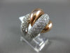 ESTATE MASSIVE 3.0CT DIAMOND 14KT WHITE & ROSE GOLD 3D LOVE KNOT COCKTAIL RING