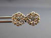 ESTATE 1.15CT DIAMOND 14K YELLOW GOLD CLASSIC FLOWER CLUSTER STUD EARRINGS 24554