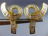 ESTATE EXTRA LARGE 5.10CT BAGUETTE DIAMOND 18KT YELLOW GOLD 3D CLIP ON EARRINGS