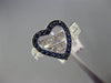 ESTATE 1.31CT DIAMOND & SAPPHIRE 14KT WHITE GOLD 3D HEART LOVE VALENTINES RING