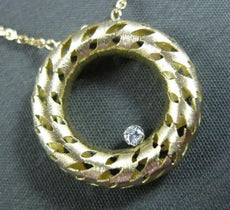 ESTATE LONG DIAMOND 14KT YELLOW GOLD 3D CIRCLE OF LIFE FILIGREE ETOILE NECKLACE