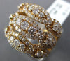 ESTATE LARGE 2.23CT DIAMOND 14KT YELLOW GOLD 3D MULTI ROW INFINITY FUN LOVE RING