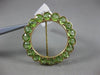ANTIQUE LARGE 8.05CT AAA PERIDOT 14KT YELLOW GOLD 3D FLOWER CIRCULAR BROOCH PIN