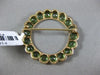 ANTIQUE LARGE 8.05CT AAA PERIDOT 14KT YELLOW GOLD 3D FLOWER CIRCULAR BROOCH PIN