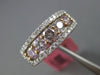 ESTATE WIDE 1.25CT DIAMOND 18K 2 TONE GOLD 5 STONE HALO WEDDING ANNIVERSARY RING