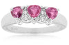 ESTATE 1.05CT DIAMOND & AAA PINK SAPPHIRE 14KT WHITE GOLD 3 STONE TRILLION RING