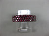 ESTATE 1.06CT AAA RUBY 14K WHITE & BLACK GOLD 3 ROW COMFORT FIT ANNIVERSARY RING