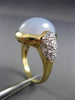 ESTATE LARGE 11.27CT DIAMOND & MOONSTONE 14KT TWO TONE GOLD FILIGREE BEZEL RING