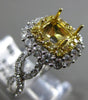 LARGE 1.22CT WHITE & FANCY YELLOW DIAMOND 18KT GOLD SEMI MOUNT ENGAGEMENT RING