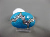 ESTATE .06CT DIAMOND & AAA TURQUOISE 14KT WHITE GOLD 3D CLOUD DESIGN FUN RING