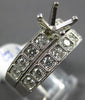 ESTATE .96CT DIAMOND PLATINUM SQUARE FILIGREE SEMI MOUNT ENGAGEMENT RING SET