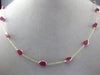 ESTATE LARGE 19.46CT AAA RUBY 14KT YELLOW GOLD BY THE YARD TIN CUP FUN NECKLACE
