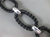 ESTATE 2.75CT DIAMOND 18KT WHITE GOLD BLACK WOOD OVAL HANDCRAFTED LINK BRACELET