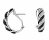 .70CT WHITE & BLACK DIAMOND 14KT WHITE GOLD 3D ROPE UMBRELLA CLIP ON EARRINGS