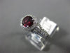 ESTATE 1.12CT DIAMOND & AAA ROUND RHODOLITE 14KT WHITE GOLD 3D ENGAGEMENT RING