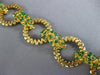 ANTIQUE WIDE AAA EMERALD 18KT YELLOW GOLD FILIGREE ROUND CIRCLE BRACELET #20950