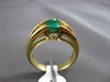 ESTATE 1.10CT DIAMOND & AAA OVAL EMERALD 18KT YELLOW GOLD 3D ENGAGEMENT RING