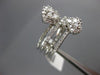 ESTATE LARGE 1.50CT DIAMOND 14K WHITE GOLD MULTI ROW HEART LOVE ANNIVERSARY RING