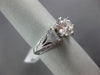 ESTATE LARGE GIA 2.27CT DIAMOND PLATINUM 3D THREE STONE ENGAGEMENT RING #25772