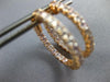ESTATE 2.04CT DIAMOND 14K ROSE GOLD 3D 2MM DOUBLE SIDED CLASSIC HOOP EARRINGS