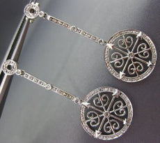 ESTATE .24CT DIAMOND 14KT WHITE GOLD CIRCLE OF LIFE MULTI HEART HANGING EARRINGS