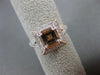 ESTATE WIDE 1.62CT MULTI GEM 14KT ROSE GOLD ROUND & SQUARE HALO ENGAGEMENT RING