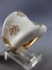 ESTATE LARGE .55CT DIAMOND & WHITE ENAMEL 14KT YELLOW GOLD MULTI FLOWER FUN RING