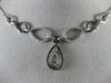 ESTATE 2.20CT BLACK & WHITE DIAMOND 14KT WHITE GOLD TEAR DROP FLOATING NECKLACE