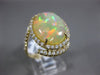 ESTATE LARGE 4.64CT DIAMOND & AAA OPAL 14KT YELLOW GOLD 3D OVAL HALO SNAKE RING