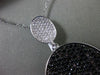 ESTATE LARGE 8.88CT WHITE & BLACK DIAMOND 14KT WHITE GOLD OVAL FLOATING PENDANT