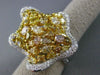 ESTATE MASSIVE 7.40CT WHITE & INTENSE DIAMOND 18KT TWO TONE GOLD 3D STAR RING