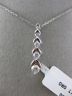 ESTATE .50CT DIAMOND 14K WHITE GOLD 5 STONE JOURNEY GRADUATING ELONGATED PENDANT