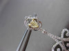 ESTATE LARGE 4.35CT DIAMOND & FANCY DIAMOND 18KT TRI GOLD HEART HANGING EARRINGS