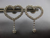 ESTATE 1.44CT DIAMOND 14KT WHITE GOLD 3D OPEN HEART LOVE HANGING EARRINGS #18173