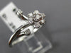 ESTATE .25CT DIAMOND 18KT WHITE GOLD 3D CLASSIC FLOWER LOVE KNOT FUN RING #11415