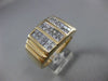 ESTATE LARGE 2.18CT PRINCESS DIAMOND 14KT YELLOW GOLD 3D MULTI ROW MENS RING