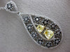 LARGE 3.09CT WHITE & FANCY YELLOW DIAMOND & AAA SAPPHIRE 14K 2 TONE GOLD PENDANT