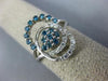 ESTATE .75CT WHITE & BLUE DIAMOND 14KT WHITE GOLD 3D FLOWER LOVE KNOT FUN RING