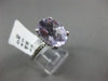 ESTATE LARGE 3.84CT DIAMOND & LIGHT AMETHYST 14KT WHITE GOLD HALO SOLITAIRE RING