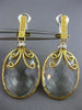 ESTATE EXTRA LARGE 20.06CT DIAMOND & GREEN AMETHYST 14KT 2 TONE HANGING EARRINGS