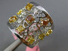 ESTATE LARGE 2.25CT MULTI COLOR DIAMOND 18KT TWO TONE GOLD 3D FILIGREE WEB RING